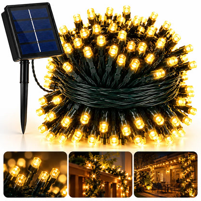 Compra 1 Lleva la 2 Gratis - 20 METROS (200 Bombillos) Luces Solares Navideñas ALTA LUMINOSIDAD